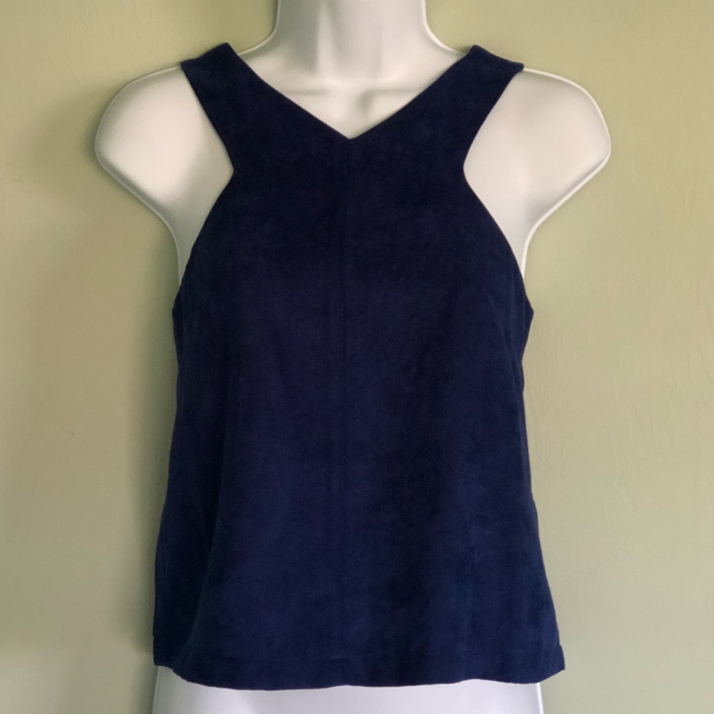 sis sis Royal blue faux suede top